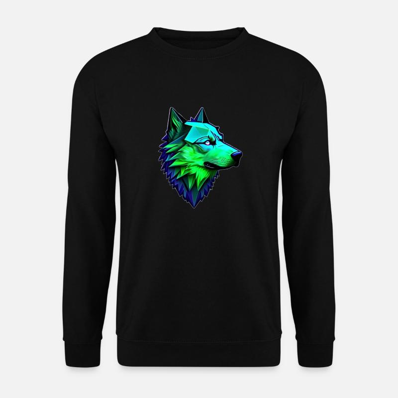 Wolf polygonale Form - Unisex Pullover - Schwarz