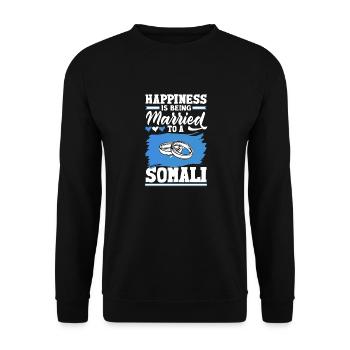 Drapeau somalien Somalie Le bonheur est marié avec - Sweat-shirt Unisexe - noir - Devant - Alina (178cm) & Michal (187cm)