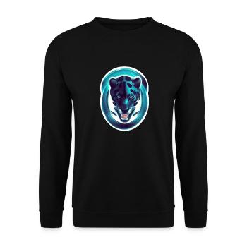 panthère - felin - nature sauvage - Sweat-shirt Unisexe - noir - Devant - Alina (178cm) & Michal (187cm)