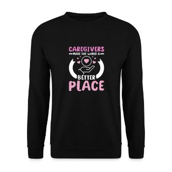 Les aidants naturels rendent le monde meilleur - Sweat-shirt Unisexe - noir - Devant - Alina (178cm) & Michal (187cm)
