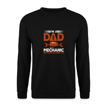 I'm a dad and a mechanic Doesn't do anything - Unisex Sweatshirt - black - Front - Alina (178cm) & Michal (187cm)