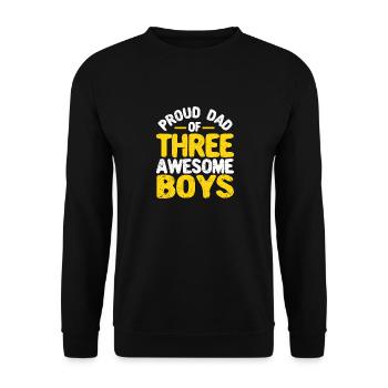 Stolzer Vater von drei fantastischen Jungen Vater - Unisex Pullover - Schwarz - Vorne - Alina (178cm) & Michal (187cm)