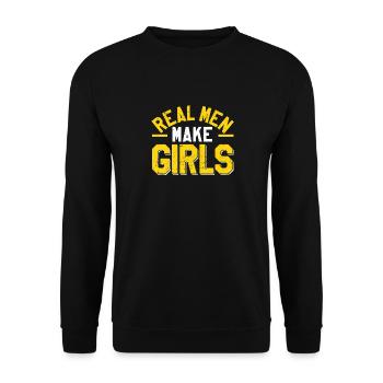Les vrais hommes rendent les filles drôles de futur papa - Sweat-shirt Unisexe - noir - Devant - Alina (178cm) & Michal (187cm)
