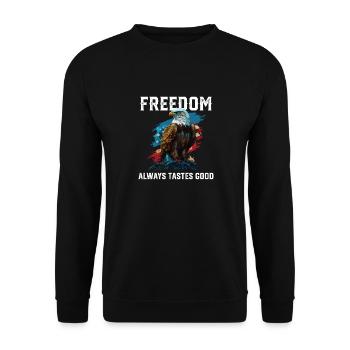 Freedom Always Tastes Good Patriotic Patriotism - Unisex Sweatshirt - black - Front - Alina (178cm) & Michal (187cm)