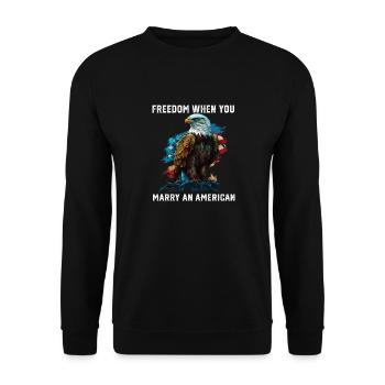 La liberté quand vous épousez un Américain du quatrième juillet - Sweat-shirt Unisexe - noir - Devant - Alina (178cm) & Michal (187cm)