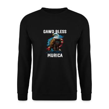 Gawd Bless Murica American Bald Eagle Funny - Unisex Sweatshirt - black - Front - Alina (178cm) & Michal (187cm)