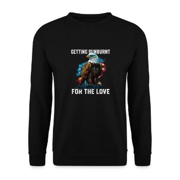 Obtenir un coup de soleil pour l’amour Patriotisme - Sweat-shirt Unisexe - noir - Devant - Alina (178cm) & Michal (187cm)