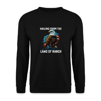 Originaire du pays du ranch américain chauve - Sweat-shirt Unisexe - noir - Devant - Alina (178cm) & Michal (187cm)