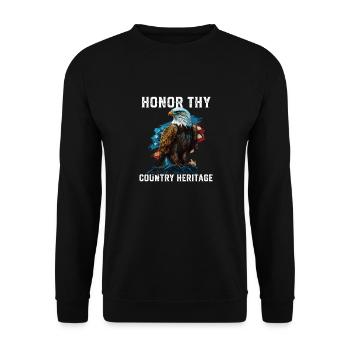 Honor Thy Country Heritage American Bald Eagle - Unisex Sweatshirt - black - Front - Alina (178cm) & Michal (187cm)