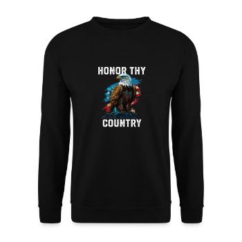 Honor Thy Country American Bald Eagle America USA - Unisex Sweatshirt - black - Front - Alina (178cm) & Michal (187cm)