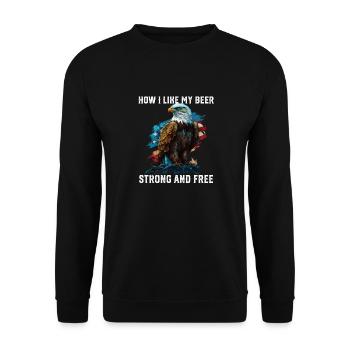 How I Like My Beer Strong And Free Alcoholic - Unisex Sweatshirt - black - Front - Alina (178cm) & Michal (187cm)