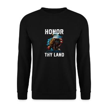 Honore ta terre Pygargue à tête blanche américain Amérique États-Unis - Sweat-shirt Unisexe - noir - Devant - Alina (178cm) & Michal (187cm)
