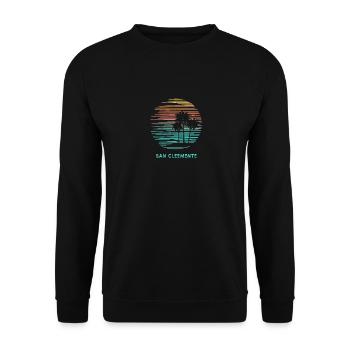 San Clemente Kalifornien Cooler Souvenir-Urlaub - Unisex Pullover - Schwarz - Vorne - Alina (178cm) & Michal (187cm)