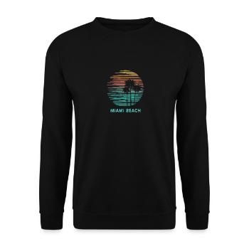 Miami Beach Floride Cool Souvenir Vacances - Sweat-shirt Unisexe - noir - Devant - Alina (178cm) & Michal (187cm)