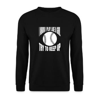 Baseball Joueur de baseball Baseballer Équipe de baseball - Sweat-shirt Unisexe - noir - Devant - Alina (178cm) & Michal (187cm)