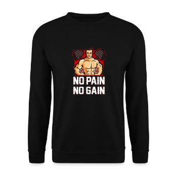 No Pain No Gain - Unisex Sweatshirt - black - Front - Alina (178cm) & Michal (187cm)