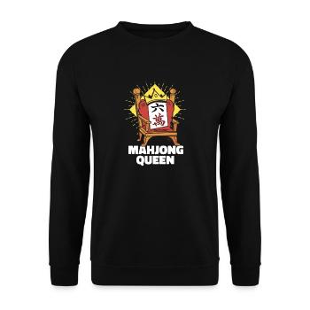 Drôle de dessin animé Mahjong Queen - Sweat-shirt Unisexe - noir - Devant - Alina (178cm) & Michal (187cm)