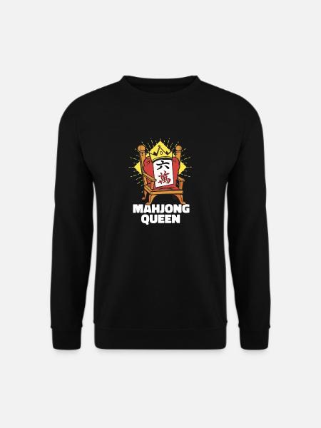 Funny Mahjong Queen Cartoon - Unisex Sweatshirt - black