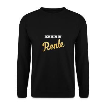Ich bin in Rente - Unisex Pullover - Schwarz - Vorne - Alina (178cm) & Michal (187cm)