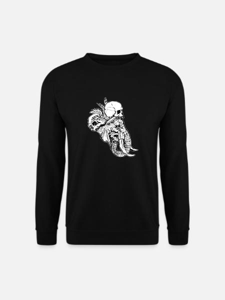 Elefantenkopf // Indianerstil // Schädel - Unisex Pullover - Schwarz