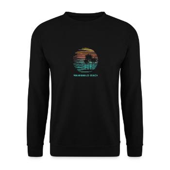Waimanalo Beach Oahu Hawaii Cool Souvenir - Unisex Sweatshirt - black - Front - Alina (178cm) & Michal (187cm)