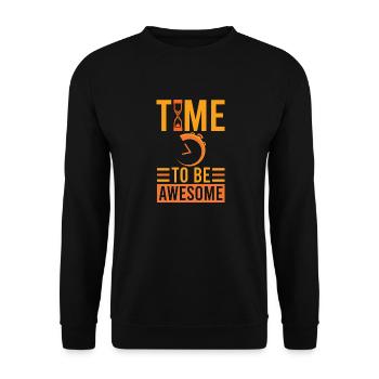 Zeit, Erstaunliches Sanduhr Zu Sein Ideales - Unisex Pullover - Schwarz - Vorne - Alina (178cm) & Michal (187cm)