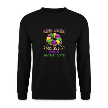King cakes and pearls, it must be carnival - Unisex Sweatshirt - black - Front - Alina (178cm) & Michal (187cm)