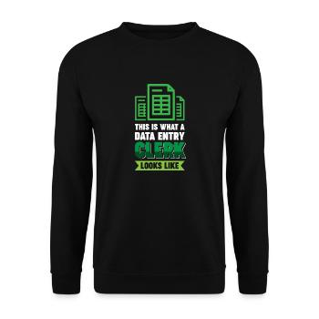 This Is What A Data Entry Clerk Looks Like - Unisex Sweatshirt - black - Front - Alina (178cm) & Michal (187cm)