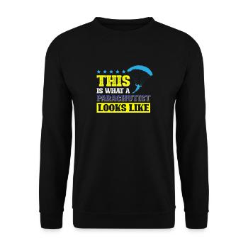 This Is What A Parachutist Looks Like - Unisex Sweatshirt - black - Front - Alina (178cm) & Michal (187cm)