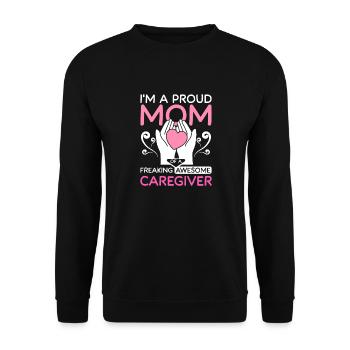 Mère d’un sacré grand soignant - Sweat-shirt Unisexe - noir - Devant - Alina (178cm) & Michal (187cm)