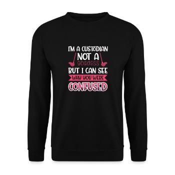 Je suis un gardien, pas une déesse - Mais je peux voir pourquoi - Sweat-shirt Unisexe - noir - Devant - Alina (178cm) & Michal (187cm)