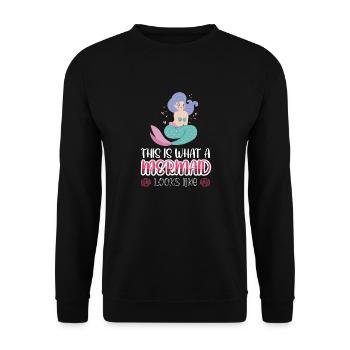 Voici à quoi ressemble une sirène - Sweat-shirt Unisexe - noir - Devant - Alina (178cm) & Michal (187cm)