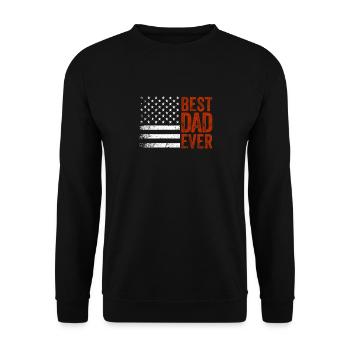 Bester Vater aller Zeiten mit US-amerikanischer - Unisex Pullover - Schwarz - Vorne - Alina (178cm) & Michal (187cm)