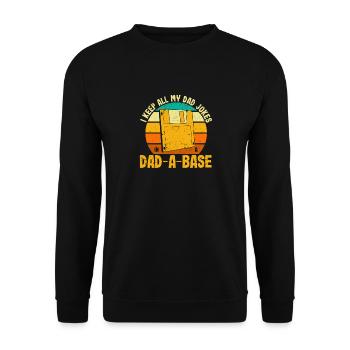 I keep all my dad jokes in a dad A base - Unisex Sweatshirt - black - Front - Alina (178cm) & Michal (187cm)