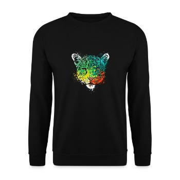 Splash Art Wildcat Cheetah Head - Sweat-shirt Unisexe - noir - Devant - Alina (178cm) & Michal (187cm)