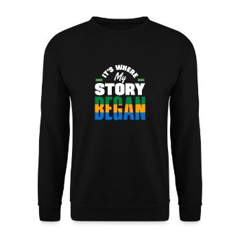 Gabonais Gabon Drapeau gabonais C’est là où mon histoire - Sweat-shirt Unisexe - noir - Devant - Alina (178cm) & Michal (187cm)