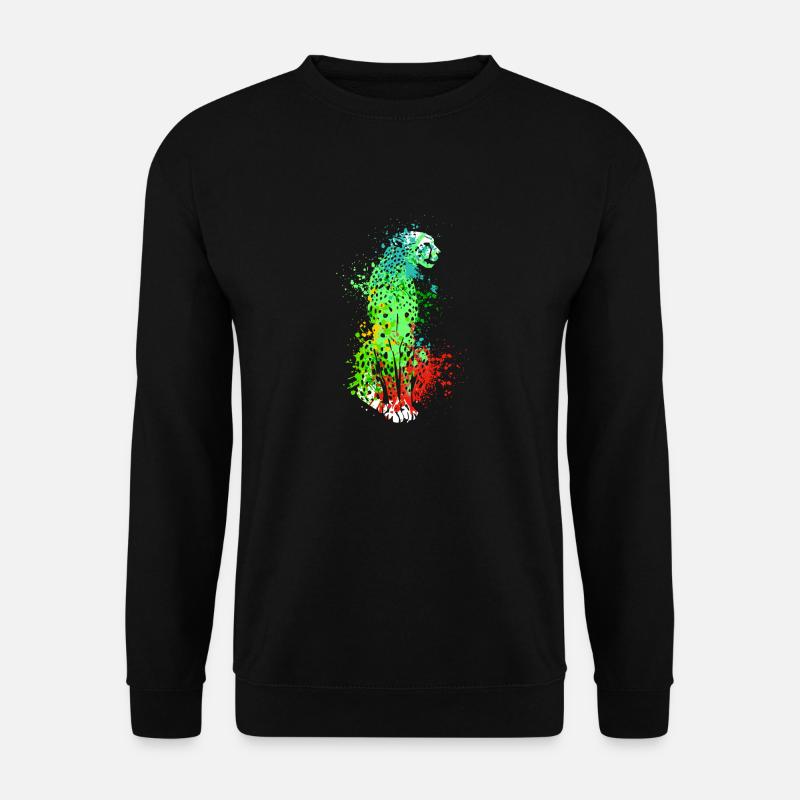 Splash Art Wildcat Cheetah - Unisex Sweatshirt - black