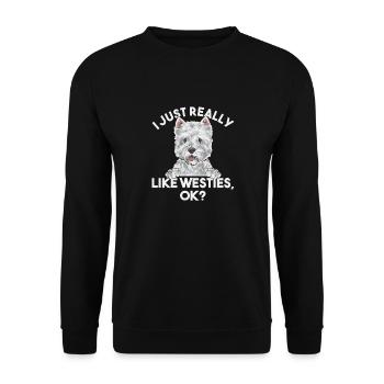 West Highland White Terrier Westie - Unisex Pullover - Schwarz - Vorne - Alina (178cm) & Michal (187cm)