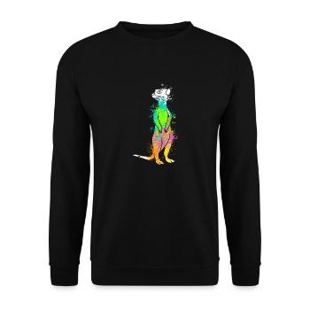 Splash Art Surikate Meerkats - Unisex Sweatshirt - black - Front - Alina (178cm) & Michal (187cm)