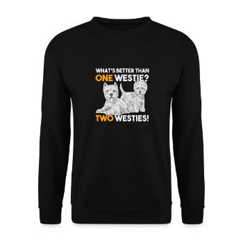 West Highland White Terrier Westie - Unisex Pullover - Schwarz - Vorne - Alina (178cm) & Michal (187cm)