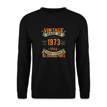50e anniversaire Millésime fabriqué en 1973 - Sweat-shirt Unisexe - noir - Devant - Alina (178cm) & Michal (187cm)