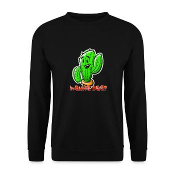 Cactus wanna Hug - Unisex Pullover - Schwarz - Vorne - Alina (178cm) & Michal (187cm)