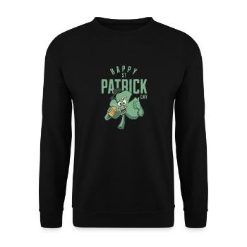 Happy Saint Patrick Day - Unisex Sweatshirt - black - Front - Alina (178cm) & Michal (187cm)