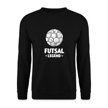 Vintage Futsal Legend Player Ball - Unisex Sweatshirt - black - Front - Alina (178cm) & Michal (187cm)