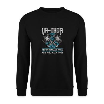 Herren Vathor - Vatertag Vatertagsgeschenk Viking - Unisex Pullover - Schwarz - Vorne - Alina (178cm) & Michal (187cm)