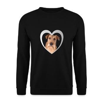 Irish Terrier Heart - J’adore Irish Terrier - Sweat-shirt Unisexe - noir - Devant - Alina (178cm) & Michal (187cm)