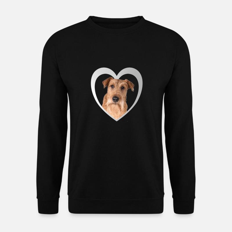 Irish Terrier Heart - J’adore Irish Terrier - Sweat-shirt Unisexe - noir