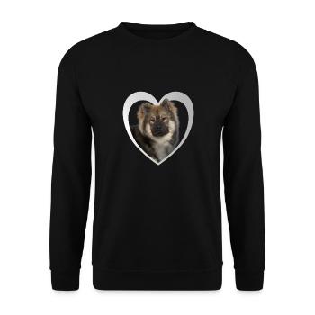 Eurasier Herz - I Love Eurasier - Unisex Sweatshirt - black - Front - Alina (178cm) & Michal (187cm)