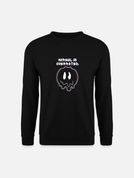 Normal Ist Überbewertetes Geschenkszitat 3D Effekt - Unisex Pullover - Schwarz