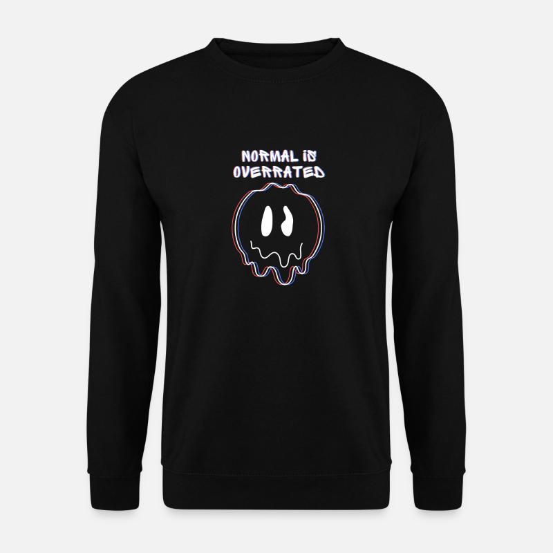 Normal Ist Überbewertetes Geschenkszitat 3D Effekt - Unisex Pullover - Schwarz